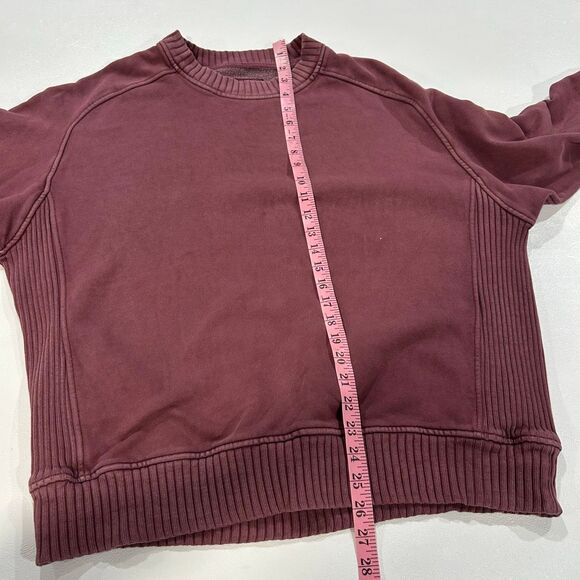 Aerie Mauve Crewneck Sweatshirt Oversized Cozy Pullover Size S/P - Picture 6 of 10